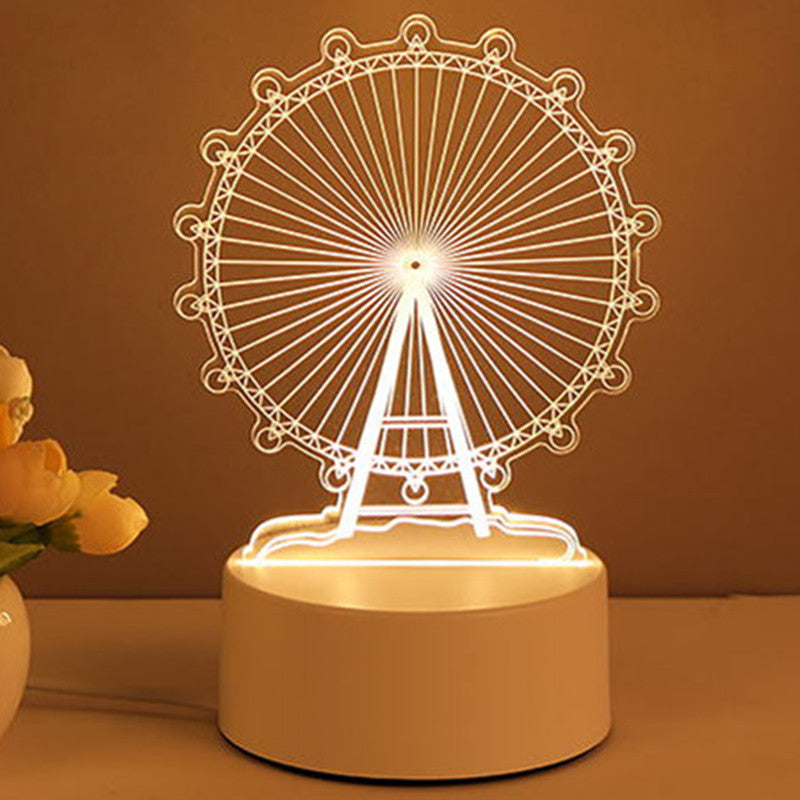 3D Lamp Acrylic USB LED Night Lights Neon Sign Lamp Xmas Home Decorations For Room Decor Valentines Day Gifts - One Red Hill